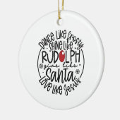 Dansen als Frosty Shine als Rudolph Christmas Keramisch Ornament (Links)