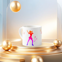 Dansen Anime Girl met Muzieknoten - Cool K-Pop Espresso Kop