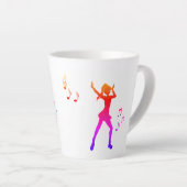 Dansen Anime Girl met Muzieknoten - Cool K-Pop Latte Mok (Rechterhoek)