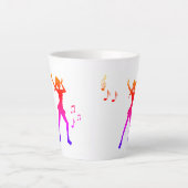 Dansen Anime Girl met Muzieknoten - Cool K-Pop Latte Mok (Voorkant)