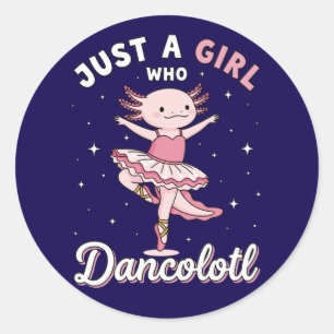 Dansen Axolotl Ballerina in Pastel Pink Tutu Ronde Sticker