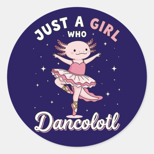 Dansen Axolotl Ballerina in Pastel Pink Tutu Ronde Sticker (Voorkant)
