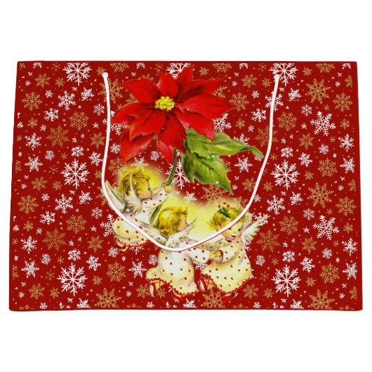 Dansen Baby Angels met sneeuwvlokken Groot Cadeauzakje (Voorkant)