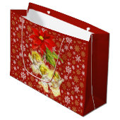 Dansen Baby Angels met sneeuwvlokken Groot Cadeauzakje (Voorkant Gekanteld)