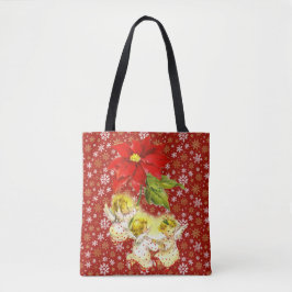 Dansen Baby Angels met sneeuwvlokken Tote Bag