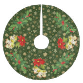 Dansen Baby Angels op groen met gouden sneeuwvlokk Kerstboom Rok (Voorkant)