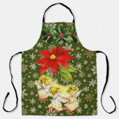 Dansen Baby Angels op groen met sneeuwvlokken Schort (Voorkant)