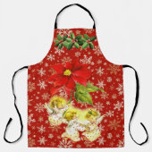 Dansen Baby Angels op rood met sneeuwvlokken Schort (Voorkant)