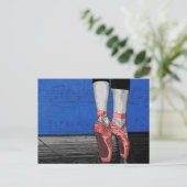 Dansen Ballerina Ballet Schoenen Briefkaart (Staand voorkant)
