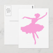 Dansen Ballerina in Roze Briefkaart (Voorkant / Achterkant)