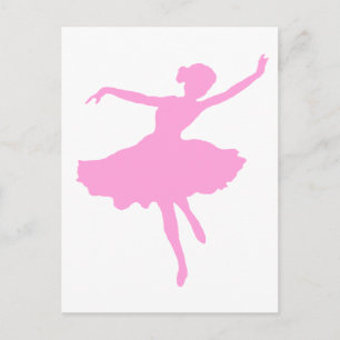 Dansen Ballerina in Roze Briefkaart