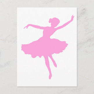 Dansen Ballerina in Roze Briefkaart