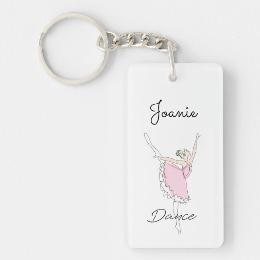Dansen Ballerina in Roze Tutu Sleutelhanger (Voorkant)