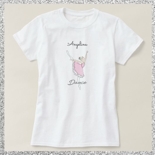 Dansen Ballerina in Roze Tutu T-shirt