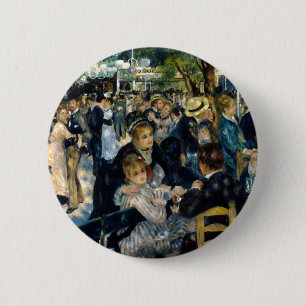 Dansen bij Le Moulin de la Galette van Renoir Ronde Button 5,7 Cm