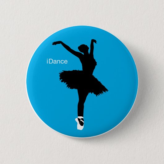 Dansen (blauw) ronde button 5,7 cm (Voorkant)