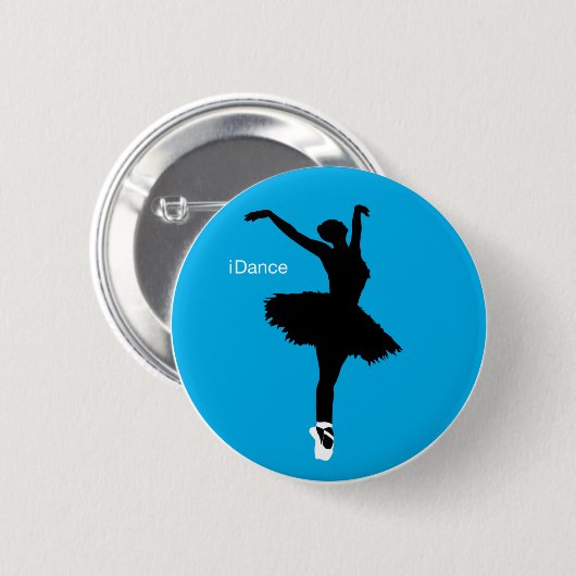 Dansen (blauw) ronde button 5,7 cm (Voorkant /achterkant)
