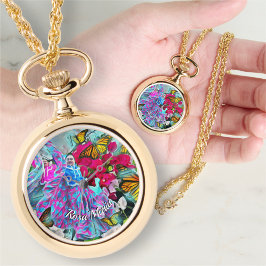 Dansen Bloemen & Vlinders PV01 Ketting Horloge