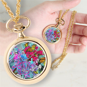 Dansen Bloemen & Vlinders PV01 Ketting Horloge