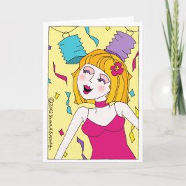Dansen Confetti Party Girl Happy Birthday Kaart