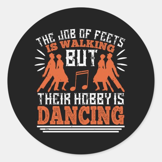 Dansen - dansen is de hobby van de rente ronde sticker (Voorkant)