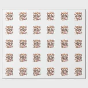 Dansen door botten Halloween skeletten muziek Ce Cadeaupapier