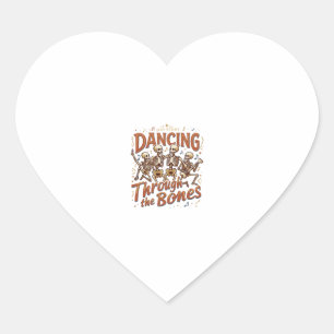Dansen door botten Halloween skeletten muziek Ce Hart Sticker