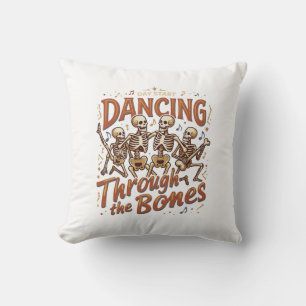 Dansen door botten Halloween skeletten muziek Ce Kussen