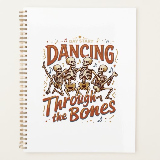 Dansen door botten Halloween skeletten muziek Ce Planner (Voorkant)
