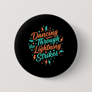 Dansen Door De Blikseminslagen Meisjes Muziek Ronde Button 5,7 Cm