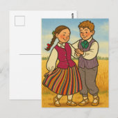 Dansen door Letse Tradities Briefkaart (Voorkant / Achterkant)