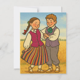 Dansen door Letse Tradities Briefkaart