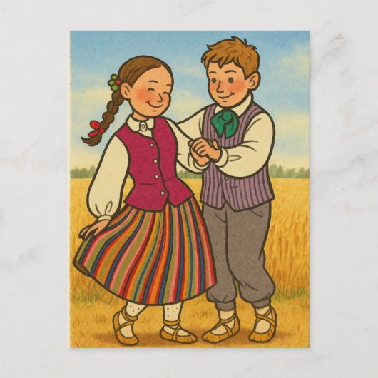 Dansen door Letse Tradities Briefkaart (Voorkant)