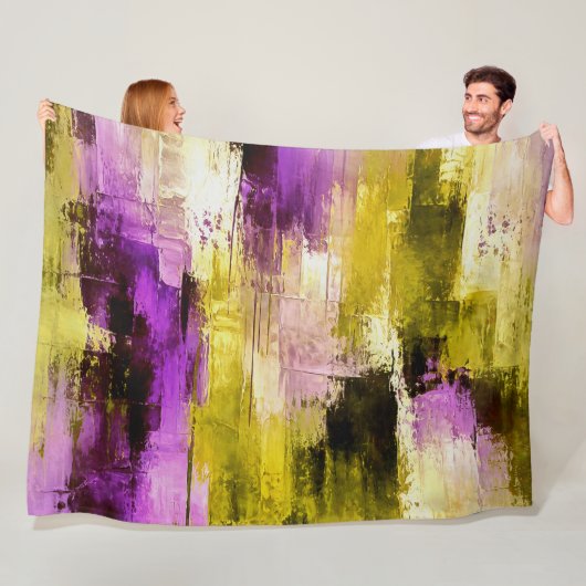 Dansen door Violet Expressieve Moderne Abstracte Fleece Deken (In situ)