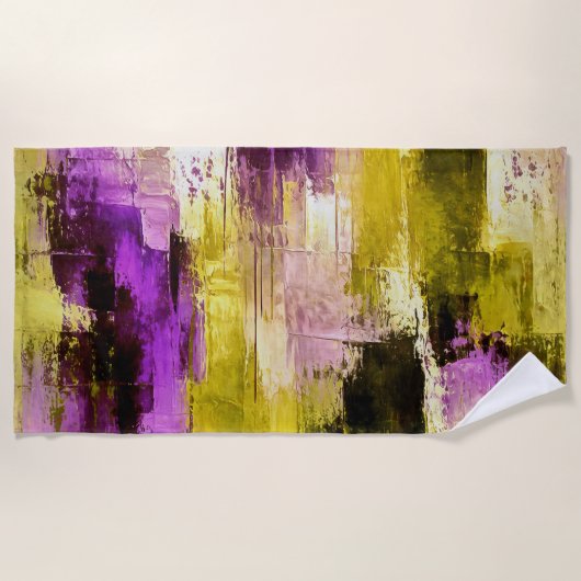 Dansen door Violet Expressieve Moderne Abstracte Strandlaken (Voorkant)