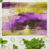 Dansen door Violet Expressieve Moderne Abstracte Theedoek (Gevouwen)