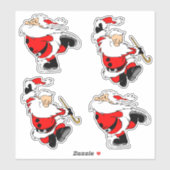 Dansen en Skating Santas Sticker (Vel)
