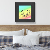 Dansen en vieren van kleuren canvas afdruk (Insitu (Slaapkamer))