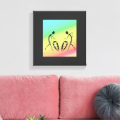 Dansen en vieren van kleuren canvas afdruk (Insitu (Woonkamer))