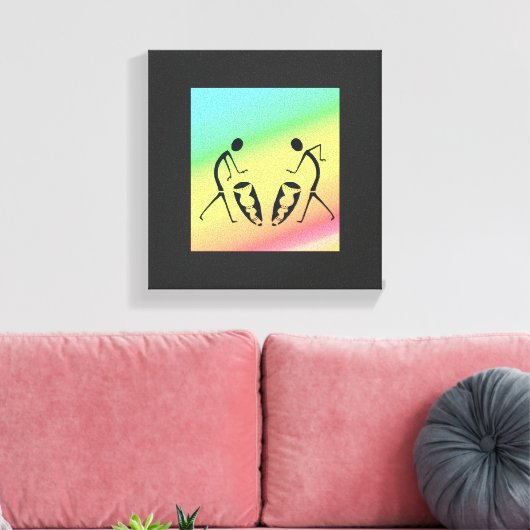 Dansen en vieren van kleuren canvas afdruk (Insitu (Woonkamer))