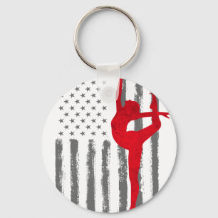 Dansen en Wijn  - Vintage USA Amerikaanse Vlag voo Sleutelhanger
