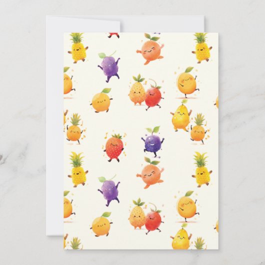 Dansen Fruit Verjaardagsfeest Kaart (Achterkant)