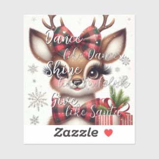 Dansen - Glanzen als Rudolph Geef als de Kerstman Sticker