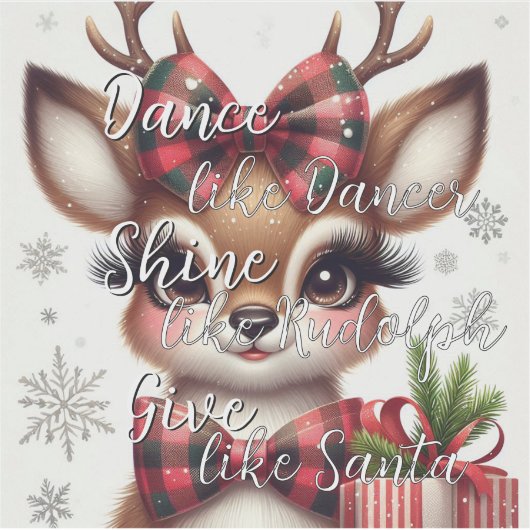 Dansen - Glanzen als Rudolph Geef als de Kerstman Sticker (Voorkant)