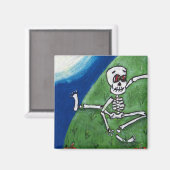 Dansen Grappig Skelet Moon Magneet (Voorkant / Achterkant)