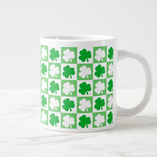 Dansen Groene en Witte Shamrocks St Pats Iers Grote Koffiekop (Rechts)