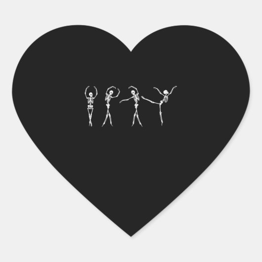 Dansen Gymnastiek Skelet Halloween Hart Sticker (Voorkant)