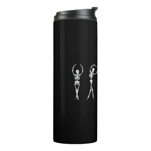Dansen Gymnastiek Skelet Halloween Thermosbeker (Gedraaid links)