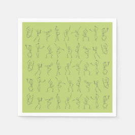 Dansen Halloween Skeleton - groen Servet