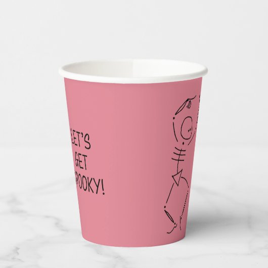 Dansen Halloween Skeleton - roze Papieren Bekers (Links)